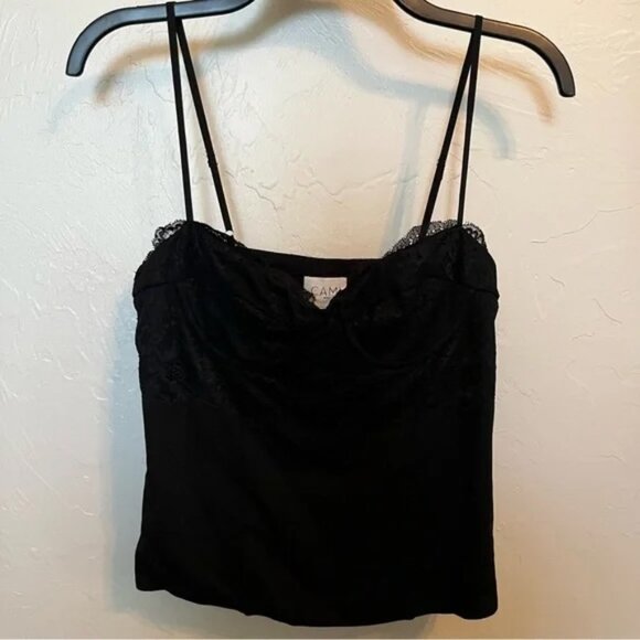 CAMI NYC Women's Darlene Lace Corset Cami Tank Top IN Black Sz L - Picture 2 of 13